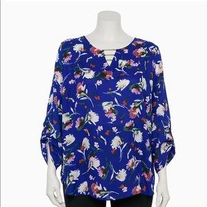 Apt. 9 Woven Roll-Tab Sleeve Top Women’s Plus